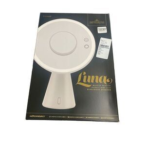 Impressions Luna Makeup Mirror and Night‎ Lamp with Bluetooth Speakers in White